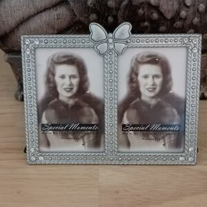 Special Moments Silver Mini Metal Picture Frame Rhinestones & Butterfly